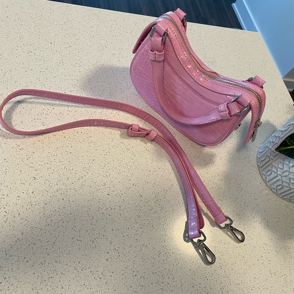 Pink Croc-Texture Shoulder Bag - Picture 5 of 5